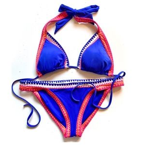 Everything But Water Blue Bikini Size Large